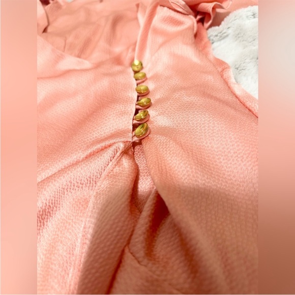 Free People Scarlett Ruffle Mini Dress in Peach NWOT SZ M - Picture 5 of 8